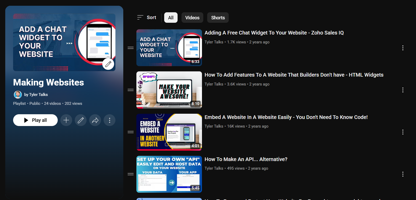 HTML Playlist Thumbnail